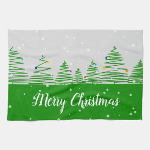 Weihnachtsbäume Geschirrtuch