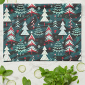 Weihnachtsbäume. Geschirrtuch (Gefaltet)