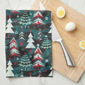 Weihnachtsbäume. Geschirrtuch (Viertel Falte)