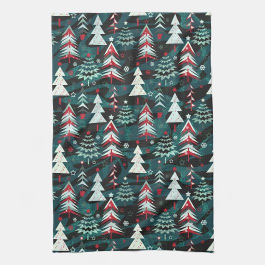 Weihnachtsbäume. Geschirrtuch (Vertikal)