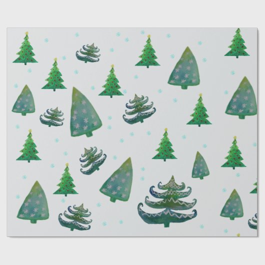 Weihnachtsbäume glänzendes Papier, 30 in x 6 Geschenkpapier (Flach)