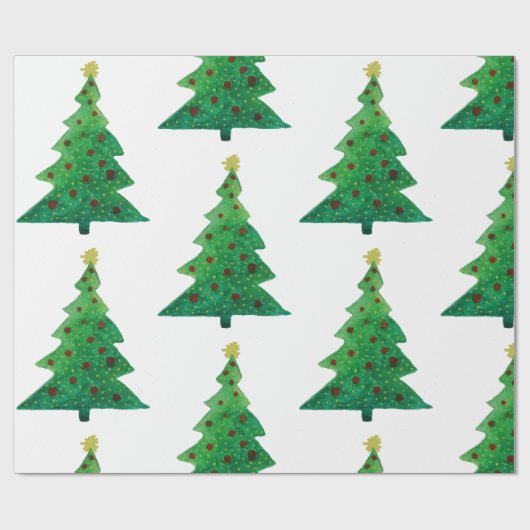Weihnachtsbäume glänzendes Wrapping Paper, 30 in x Geschenkpapier (Flach)