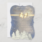 Weihnachtsbäume, Gold Bow Company Weihnachtsfest P Einladung (Vorderseite)