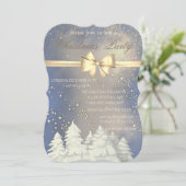 Weihnachtsbäume, Gold Bow Company Weihnachtsfest P Einladung (Stehend Vorderseite)