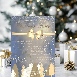 Weihnachtsbäume, Gold Bow Company Weihnachtsfest P Einladung