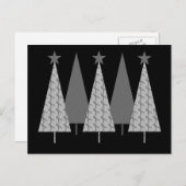 Weihnachtsbäume - Graue Ribbon-Diabetes Feiertagspostkarte (Vorne/Hinten)