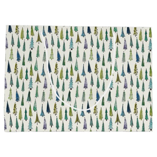 Weihnachtsbäume Große Geschenktasche Geschenktüte (Rückseite)