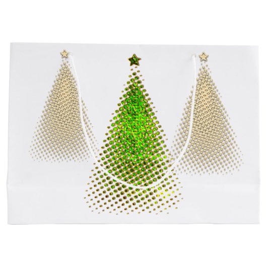 Weihnachtsbäume Große Geschenktüte (Rückseite)