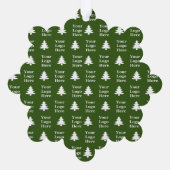 Weihnachtsbäume Grün und Weiß Ihr Logo Muster Ornament Karte (Rückseite)