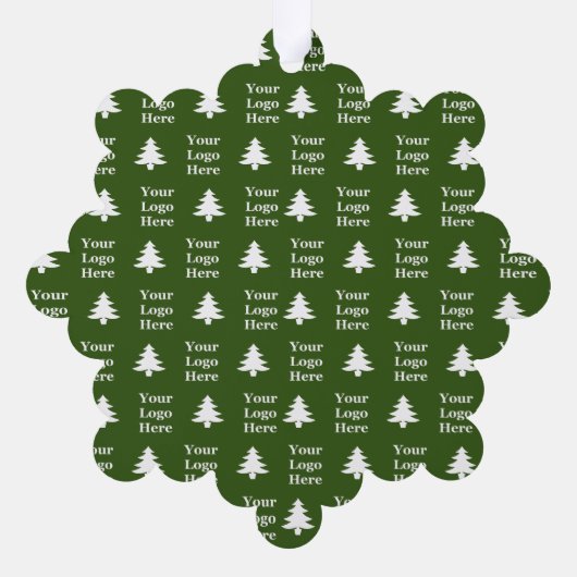 Weihnachtsbäume Grün und Weiß Ihr Logo Muster Ornament Karte (Rückseite)