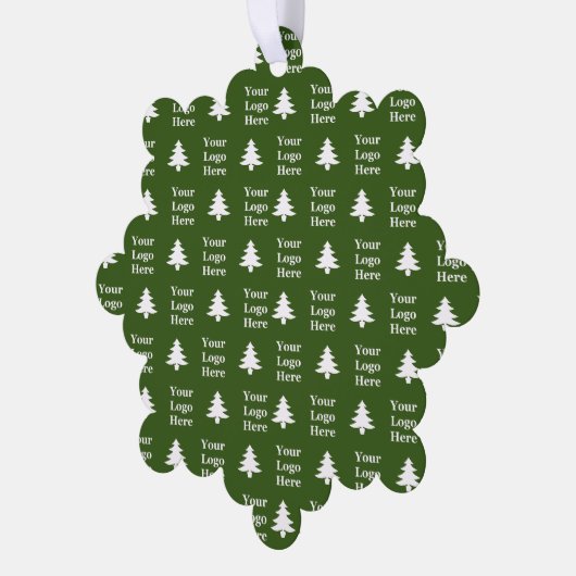 Weihnachtsbäume Grün und Weiß Ihr Logo Muster Ornament Karte (Linke Ecke)