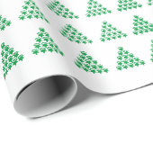 Weihnachtsbäume grüne weiße Schneesterne Schneeflo Geschenkpapier (Rolleneckpunkt)