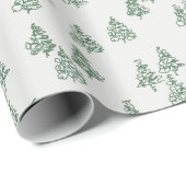 Weihnachtsbäume (grünes) Packpapier (Rolleneckpunkt)