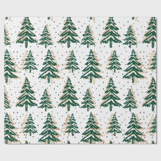 Weihnachtsbäume Grünes Urlaubspapier Geschenkpapier (Flach)