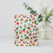 Weihnachtsbäume Illustration Feiertagspostkarte (Stehend Vorderseite)