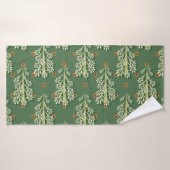 Weihnachtsbäume Illustration Muster Badehandtuch (Badehandtuch)