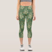 Weihnachtsbäume Illustration Muster Capri Leggings (Vorderseite)