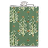 Weihnachtsbäume Illustration Muster Flachmann (Rückseite)