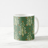 Weihnachtsbäume Illustration Muster Kaffeetasse (VorderseiteRechts)