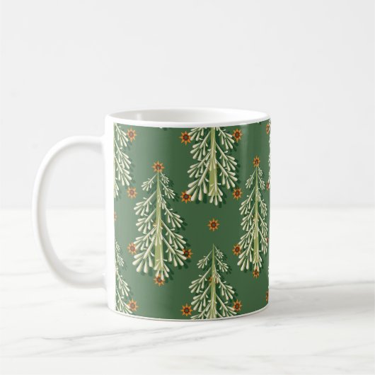 Weihnachtsbäume Illustration Muster Kaffeetasse (Links)