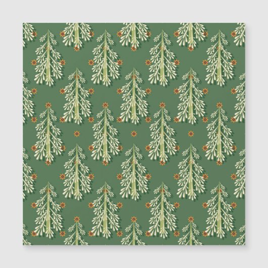 Weihnachtsbäume Illustration Muster Magnetkarte (Vorderseite)