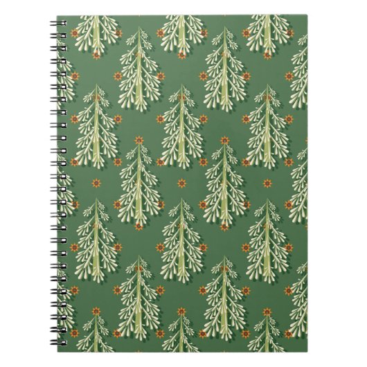 Weihnachtsbäume Illustration Muster Notizblock (Vorderseite)