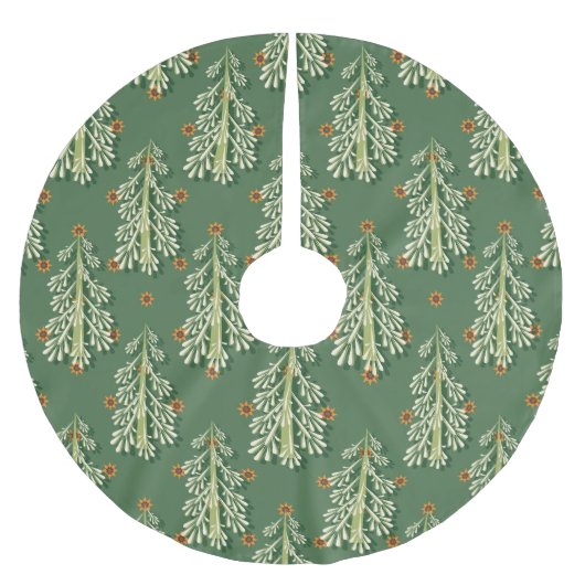 Weihnachtsbäume Illustration Muster Polyester Weihnachtsbaumdecke (Vorderseite)