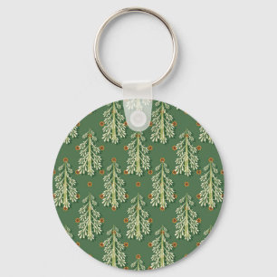 Weihnachtsbäume Illustration Muster Schlüsselanhänger