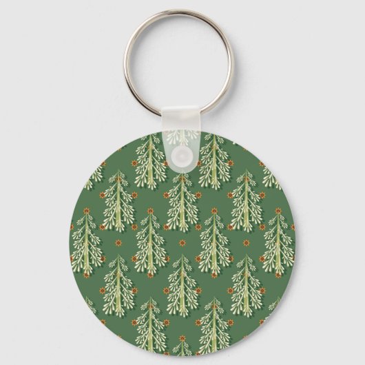 Weihnachtsbäume Illustration Muster Schlüsselanhänger (Vorderseite)