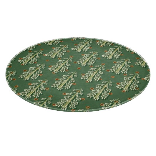 Weihnachtsbäume Illustration Muster Schneidebrett (Ecke)