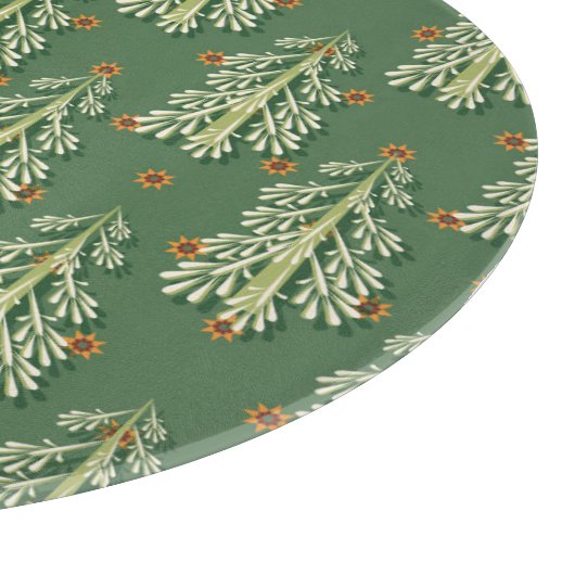 Weihnachtsbäume Illustration Muster Schneidebrett (Ecke)