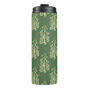 Weihnachtsbäume Illustration Muster Thermosbecher