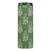 Weihnachtsbäume Illustration Muster Thermosbecher (Rückseite)