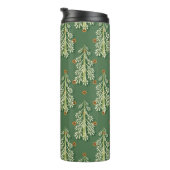 Weihnachtsbäume Illustration Muster Thermosbecher (Nach rechts gedreht)