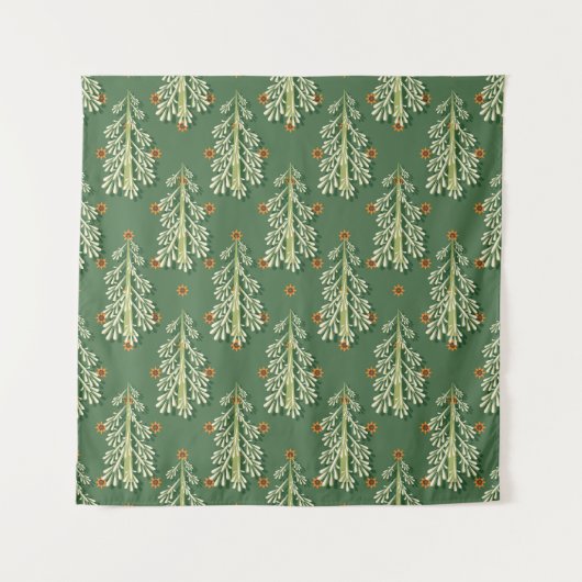 Weihnachtsbäume Illustration Muster Wandteppich (Vorderseite)