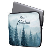 Weihnachtsbäume im Schnee Laptopschutzhülle (Vorderseite Links)