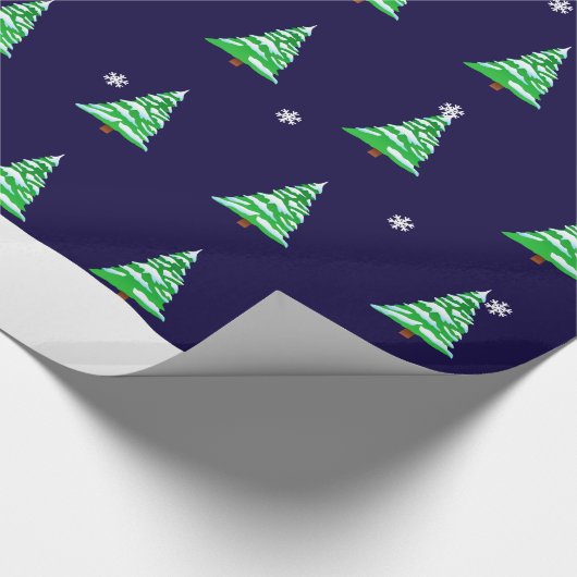 Weihnachtsbäume im Schnee-Packpapier Geschenkpapier (Ecke)