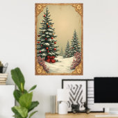Weihnachtsbäume im Schnee Poster (Heimbüro)