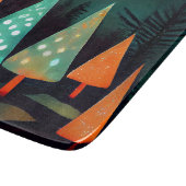 Weihnachtsbäume im Wald Schneidebrett (Ecke)