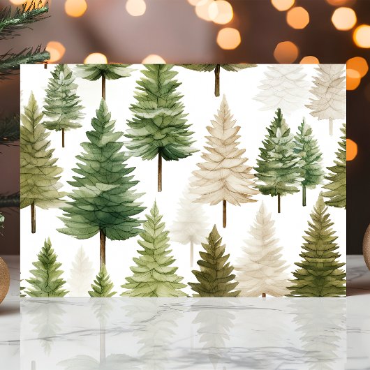 Weihnachtsbäume im Wasser Feiertagskarte