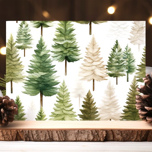 Weihnachtsbäume im Wasser Feiertagskarte