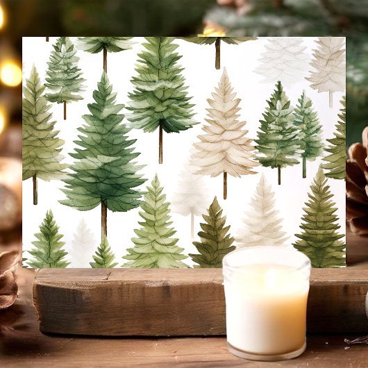 Weihnachtsbäume im Wasser Feiertagskarte