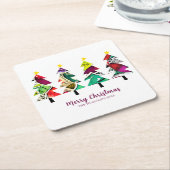 Weihnachtsbäume im Wasser Frohe Weihnachten Rechteckiger Pappuntersetzer (angewinkelt)