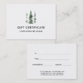 Weihnachtsbäume im Wasser | Geschenkgutschein Rabattkarte (Vorne/Hinten)