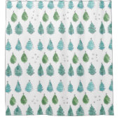 Weihnachtsbäume im Wasser Grün Duschvorhang (Vorderseite)