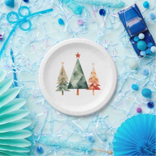 Weihnachtsbäume im Wasser Pappteller (Party)