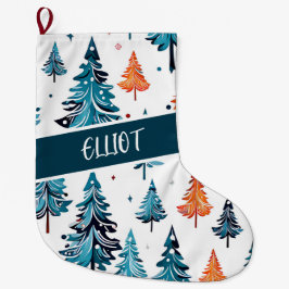 Weihnachtsbäume im Wasser Personalisiert Großer Weihnachtsstrumpf