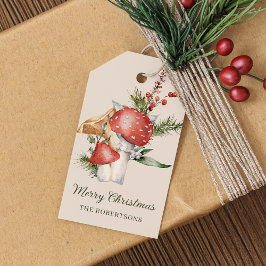 Weihnachtsbäume im Wasser Rustikales Wald Geschenkanhänger