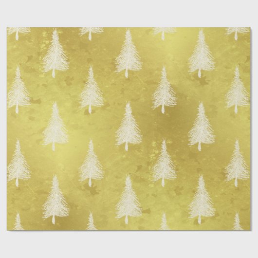 Weihnachtsbäume Imitat Goldene Frische Pasta mache Geschenkpapier (Flach)