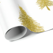 Weihnachtsbäume Imitat Goldenes Foil Geschenkpapier (Rolleneckpunkt)